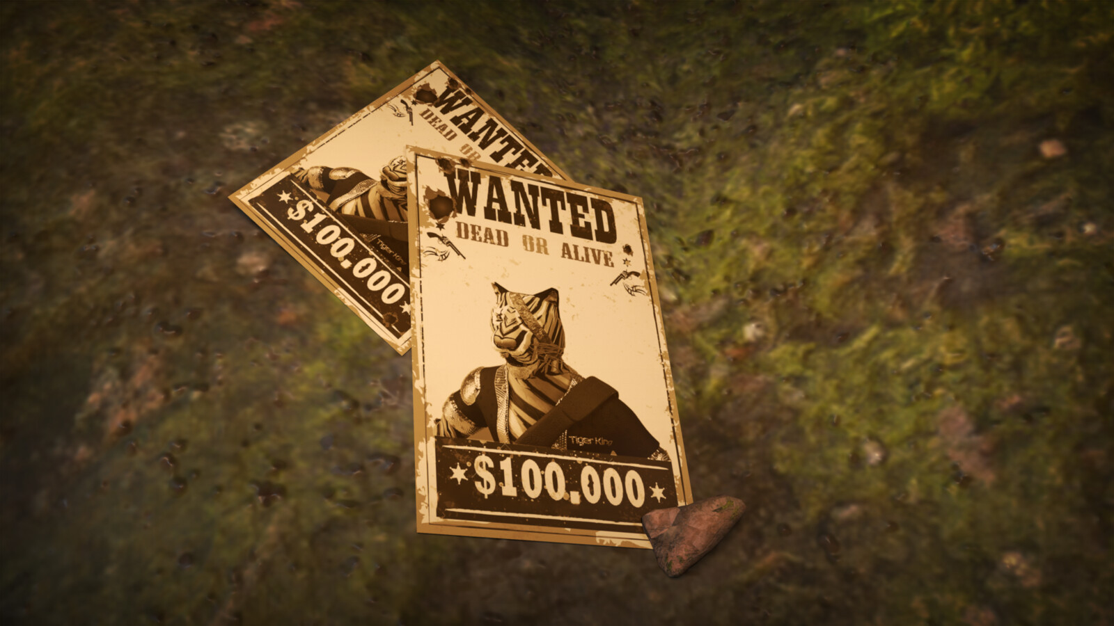 Extreme closeup of Characters "Wanted" Poster