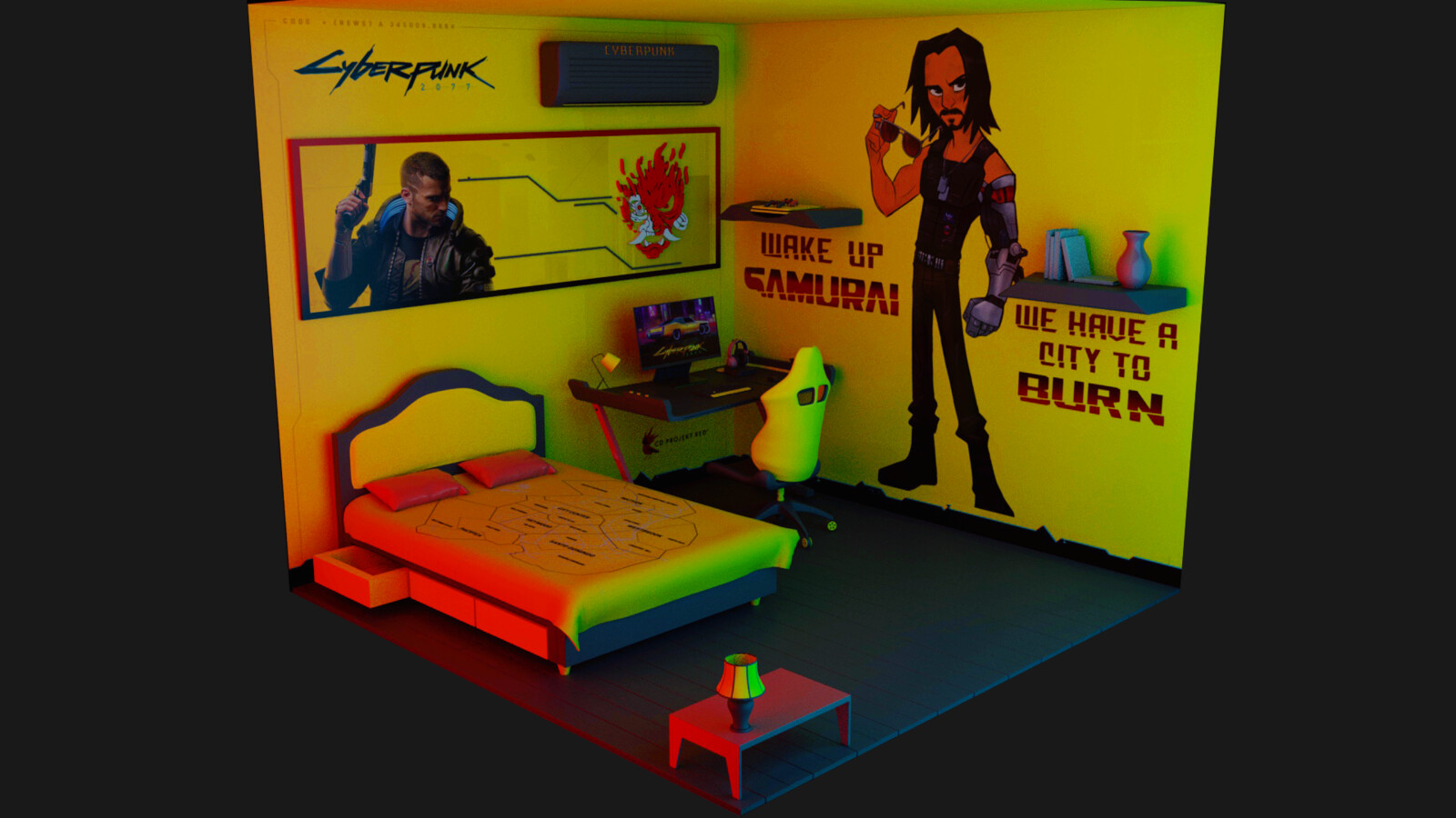 Isometric View of Bedroom 