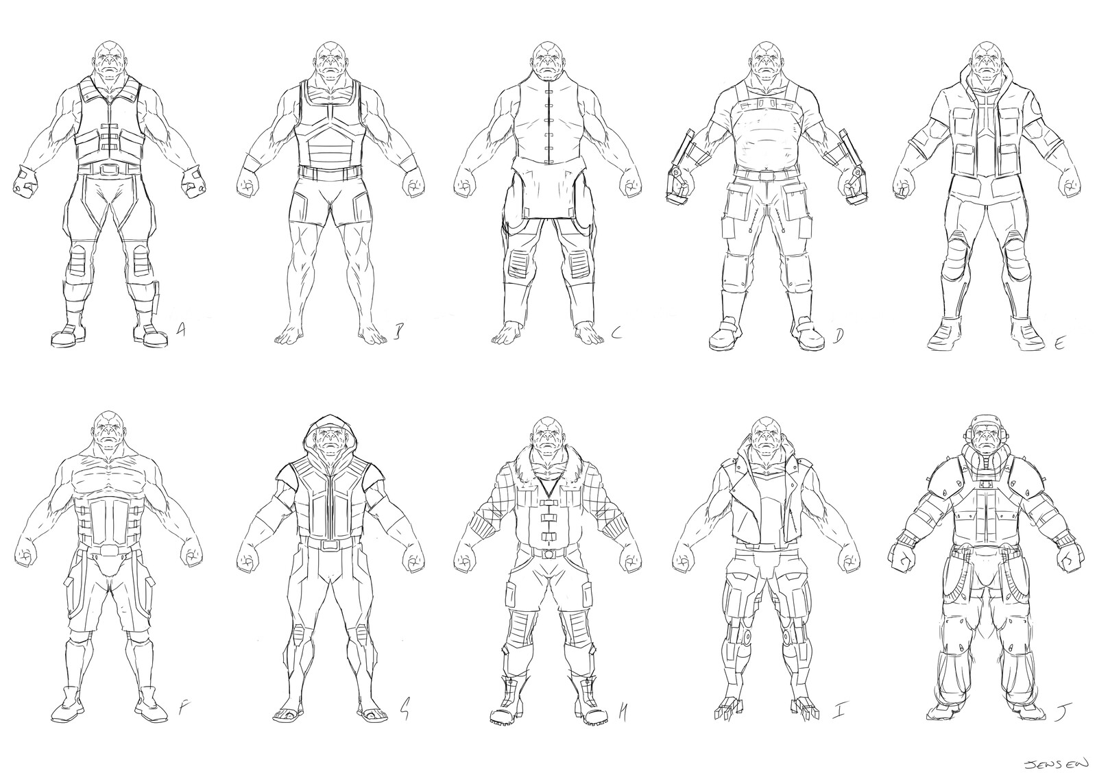 Roughs from early development 