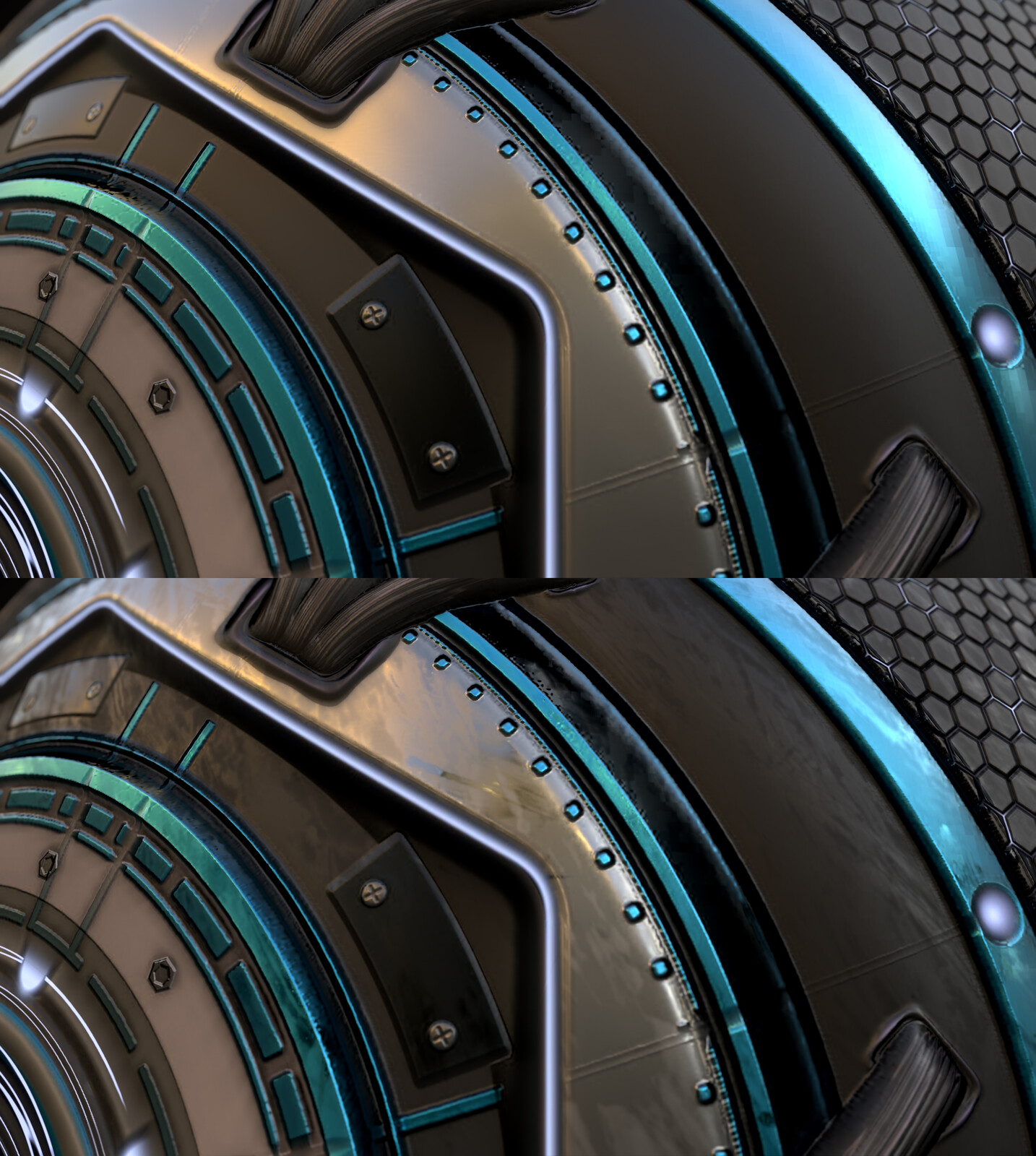 This is also the effect of the Roughness map.
Get from here:
https://www.artstation.com/a/3245315