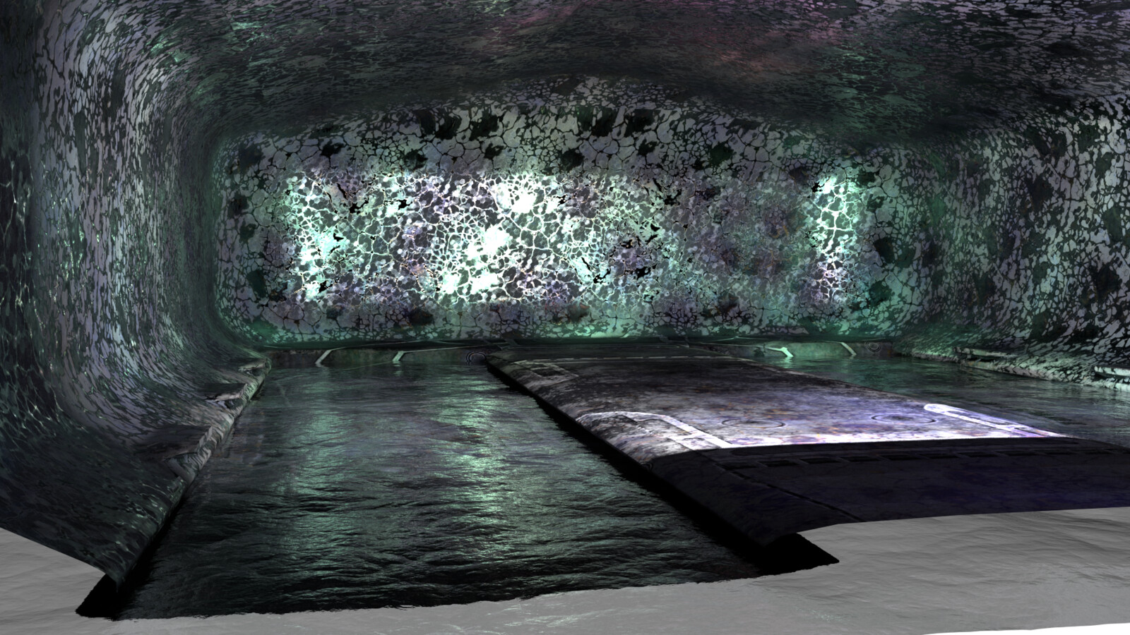 The first iteration of the Medical Bay's environment.  Base model for the room was modelled by Aidan Jones.