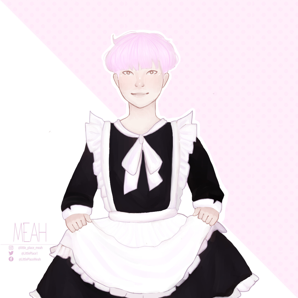 ArtStation The boy with pink hair 2