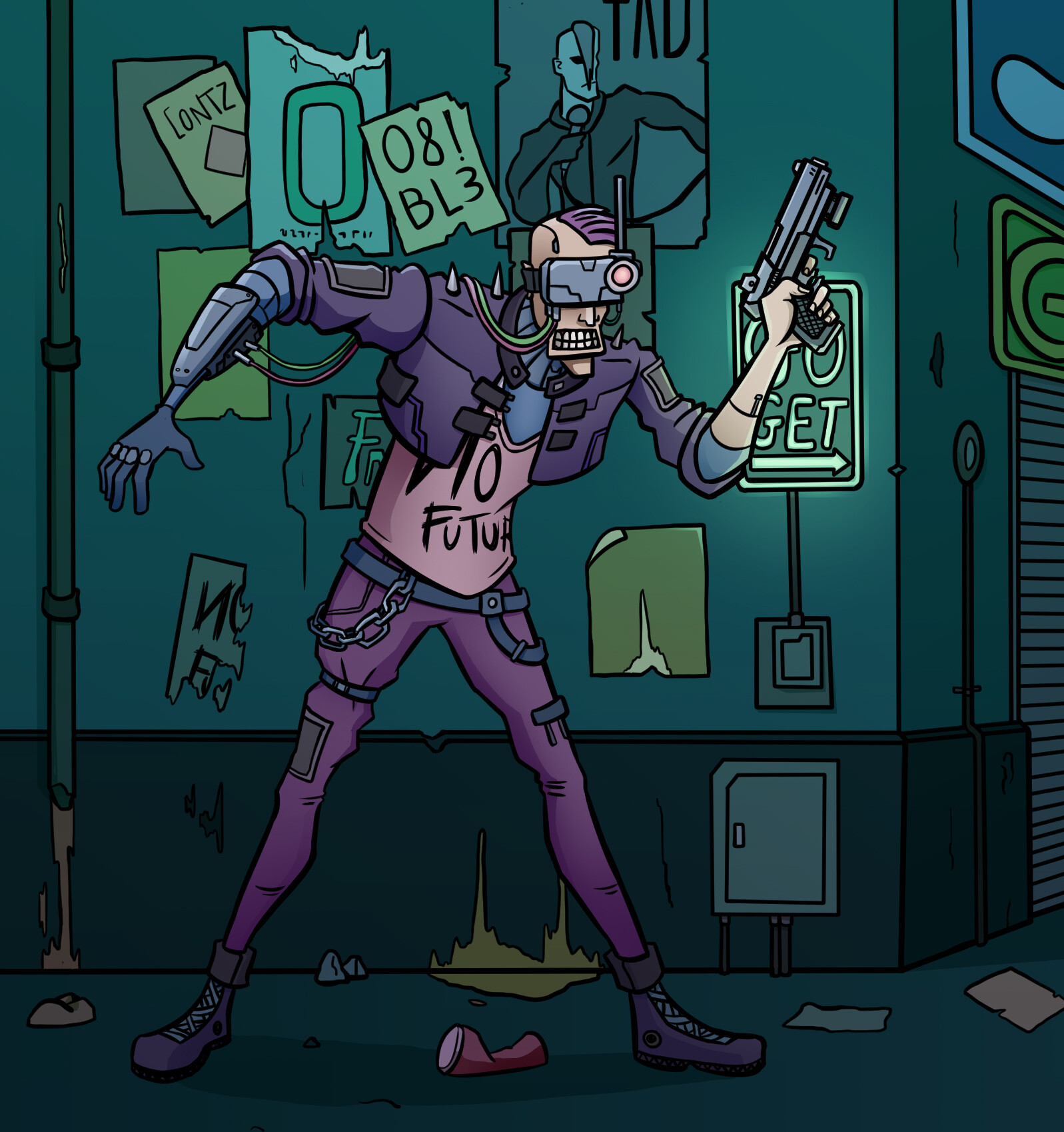 ArtStation Netrunner Cyberpunk Character