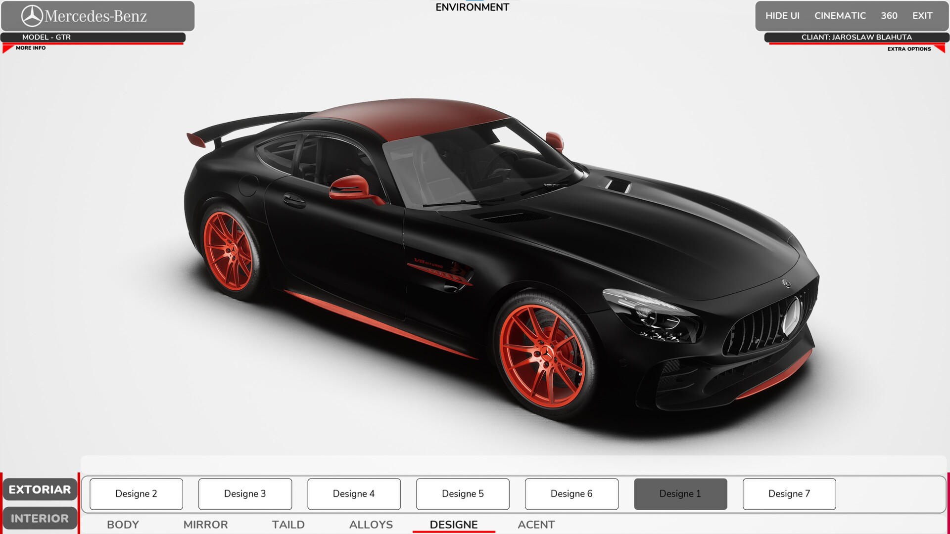Jarosław Błahuta - UE4 Configurator Mercedes GTR