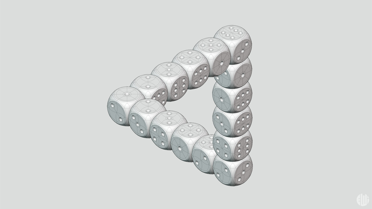 Alexandre Watanabe 3D Dice Illusion