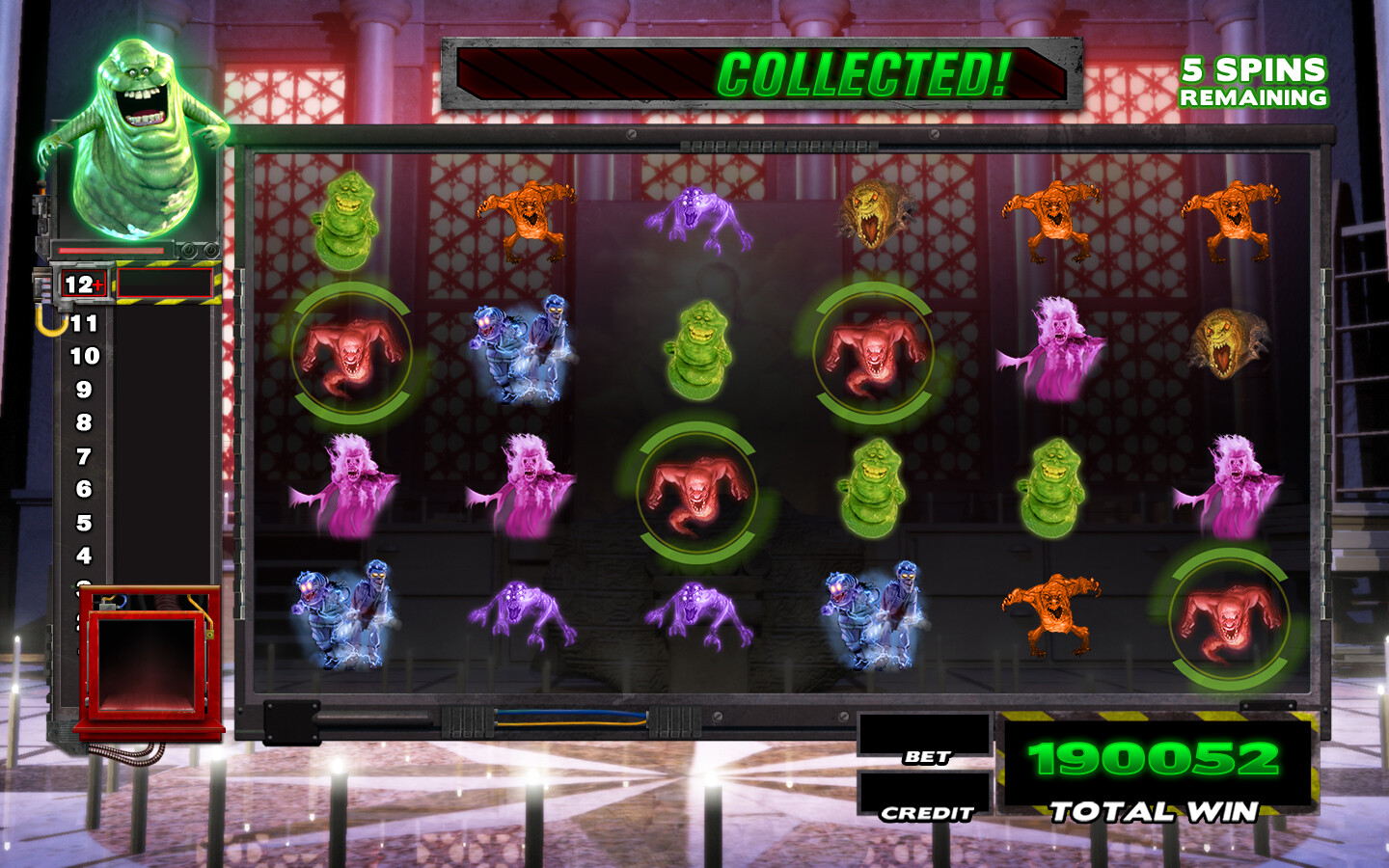 Ghostbusters Slot Machine game Top screen