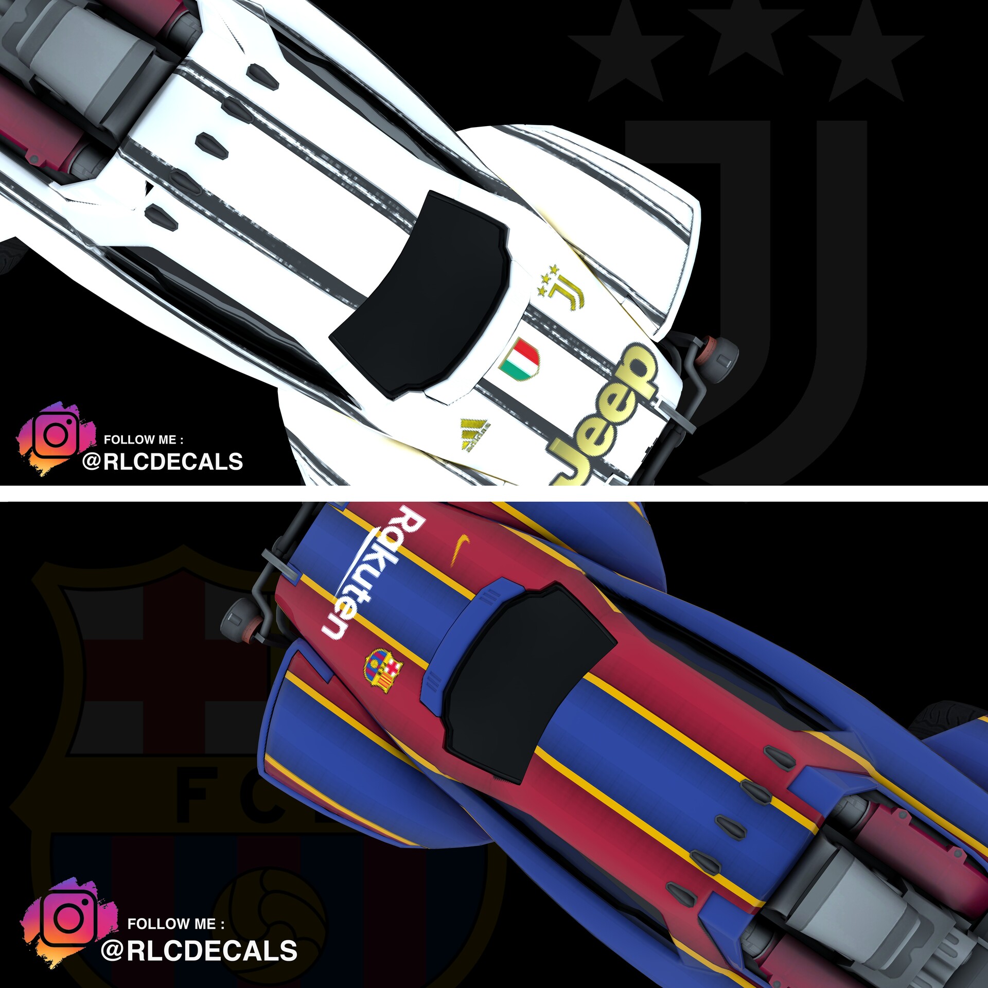 Artstation Barcelona Juventus Rocket League Decal Rl Custom Decals