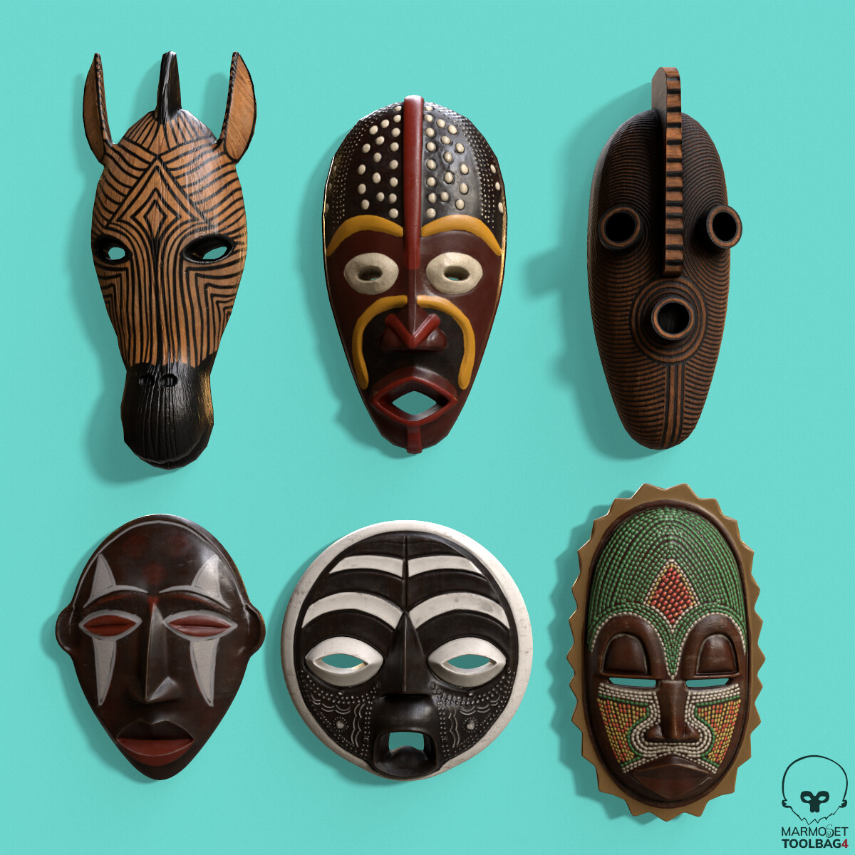 ArtStation African Mask Set Pbr