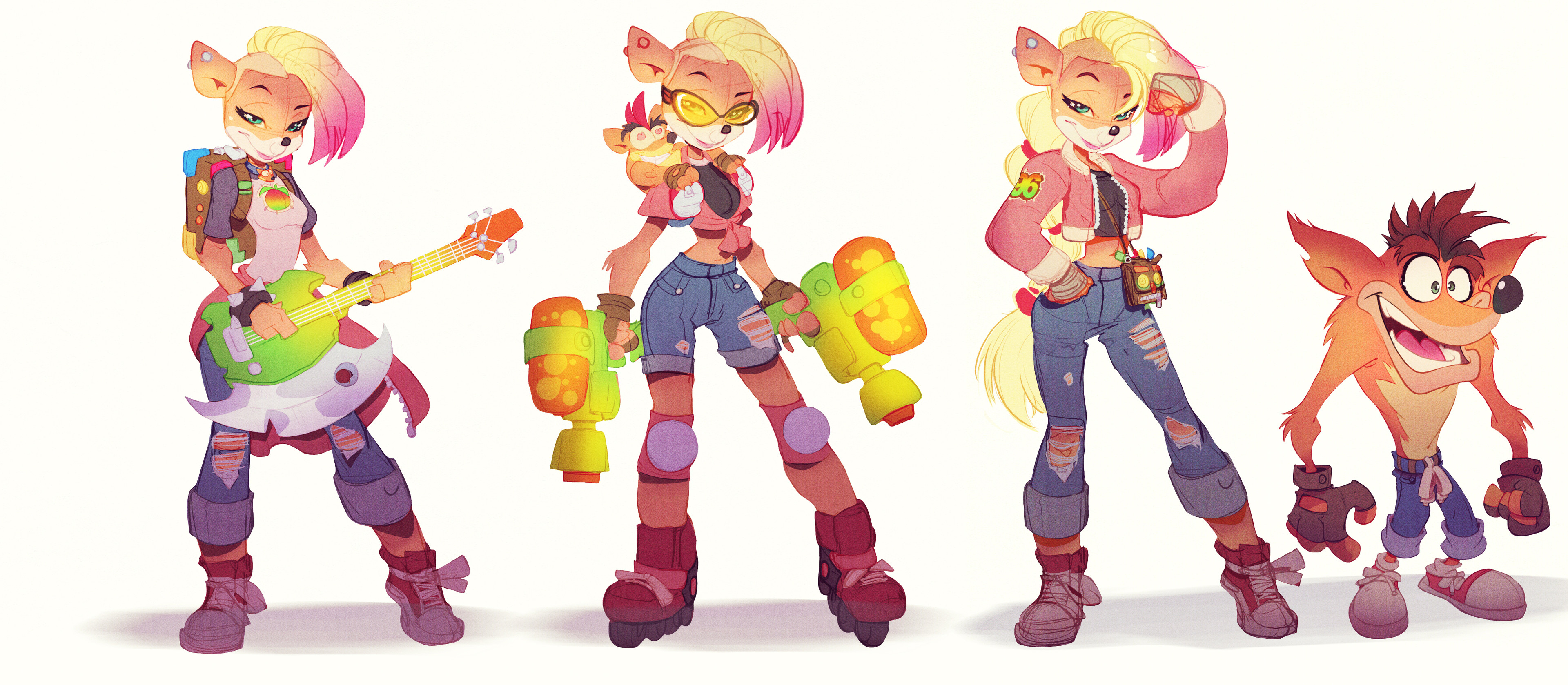 Early Crash 4 concept development. Here's an early takes I did on Tawna! I can't share everything but what I can, I will...