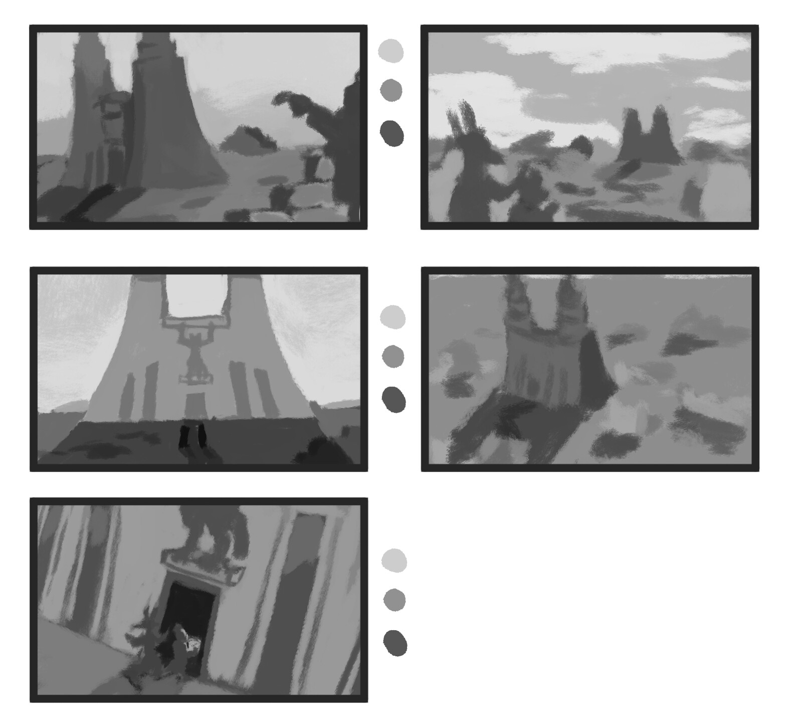 The initial thumbnail concepts for the proof of concept.