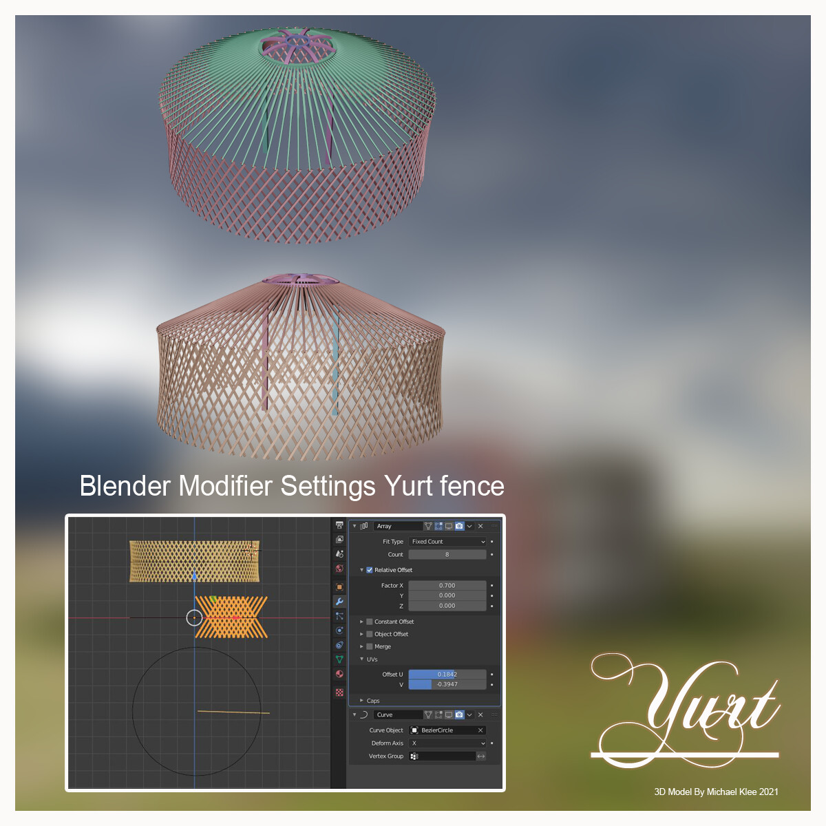 Yurt fence Blender Modifiers