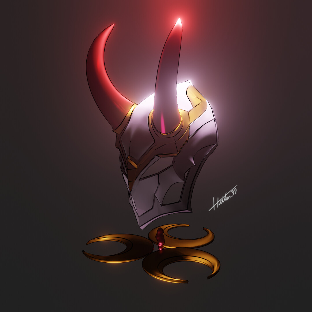 ArtStation Jhin Blood Moon helmet fan art