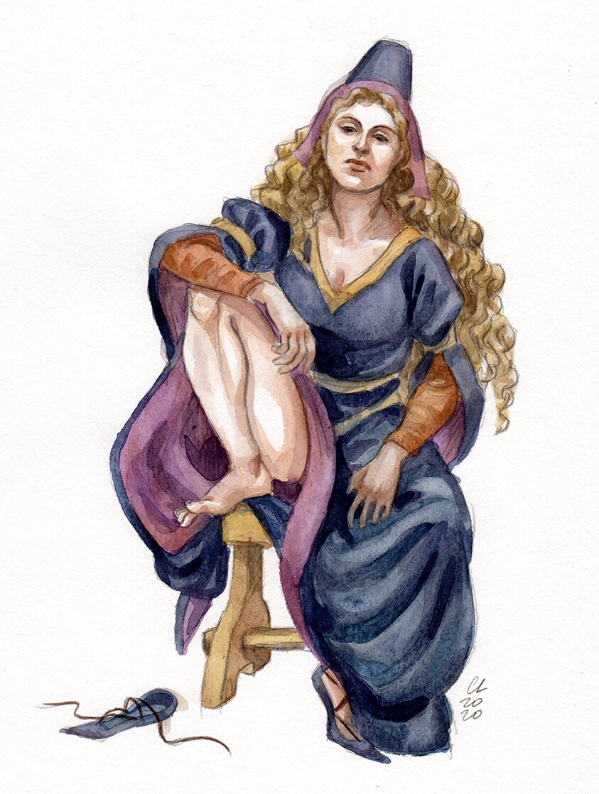 Bored medieval lady