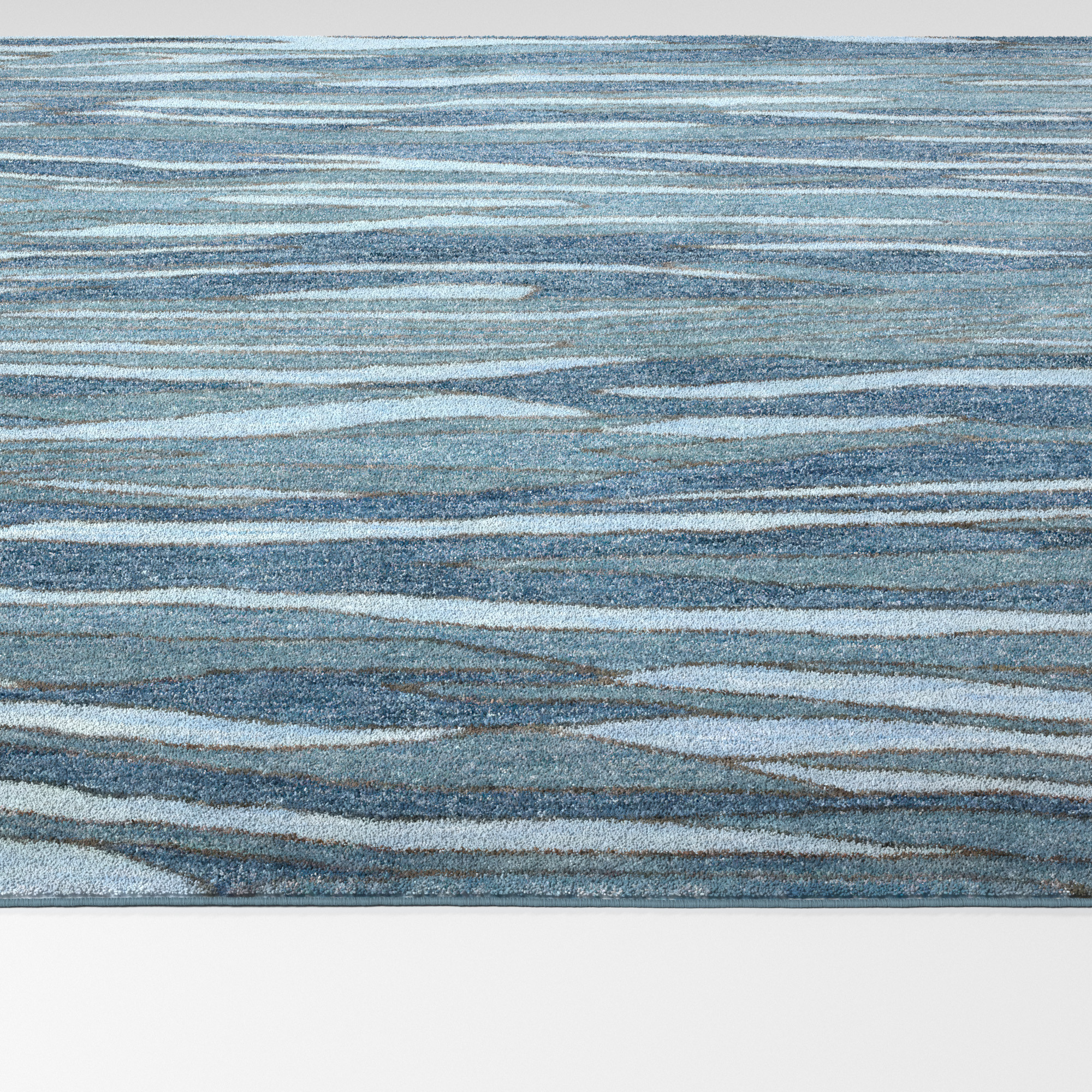 Luis Valle Camden Floral Wool Viscose Blue Area Rug
