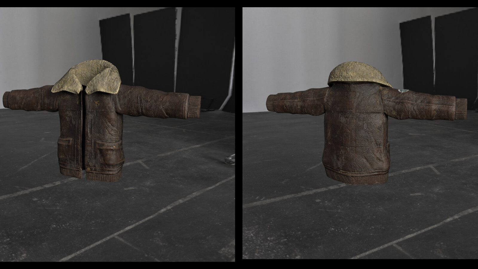 First time modeling / texturing clothing, didn't turn out too terrible ( for a background prop)!