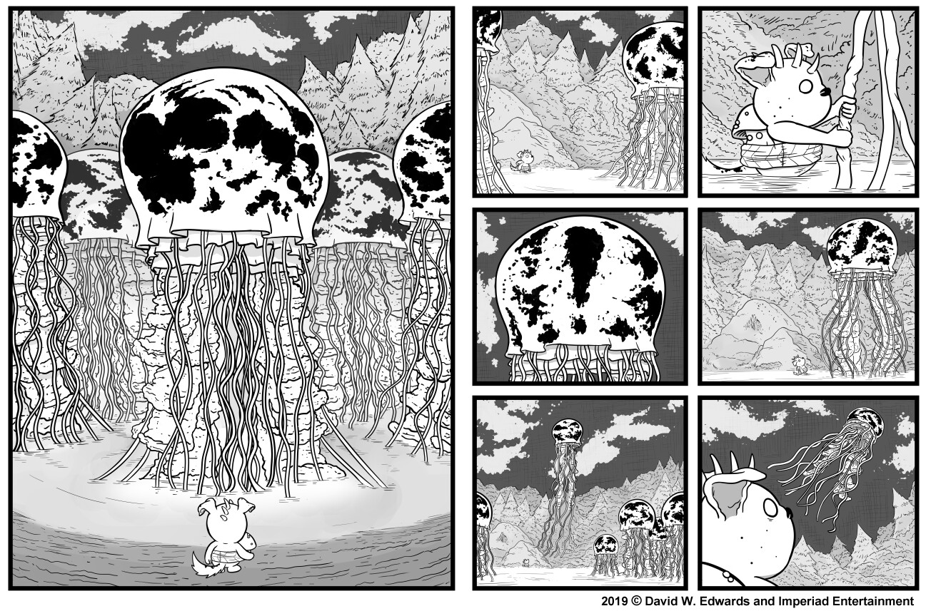 Examples from 'The Cold and Actual Sky' comic project