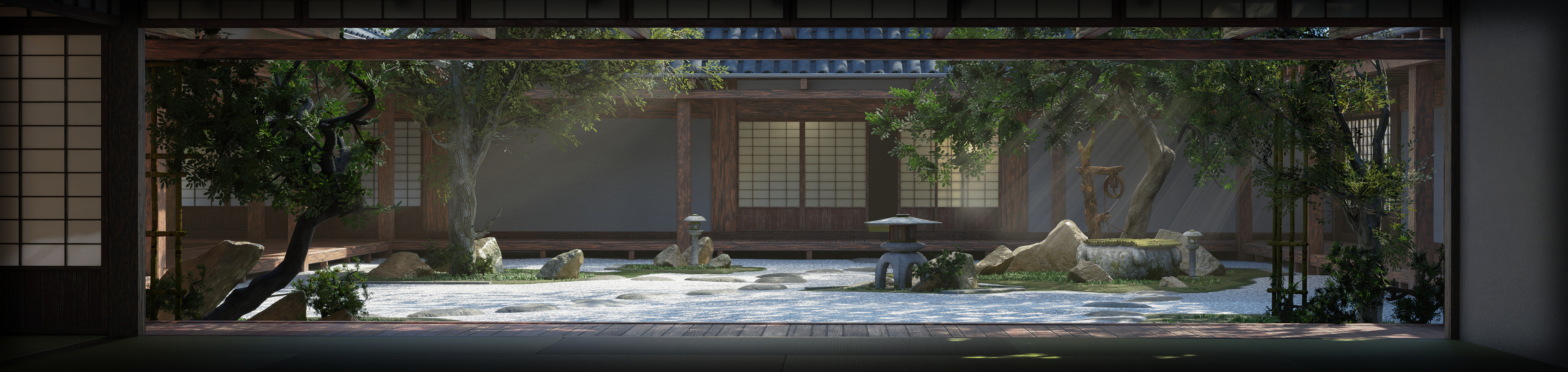 Full view with compositing in Blender