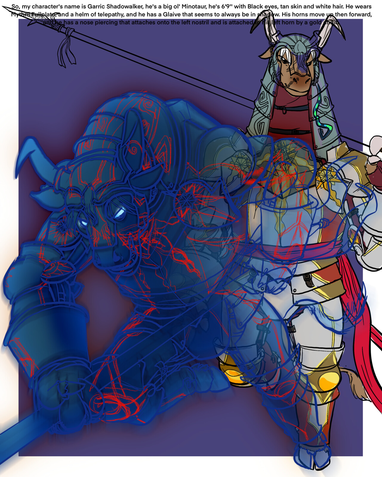 Finished inks and first pass at flat colors and effects