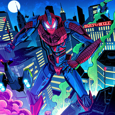 Gabriel Luque SPIDER MAN MECHA PACKAGING ART
