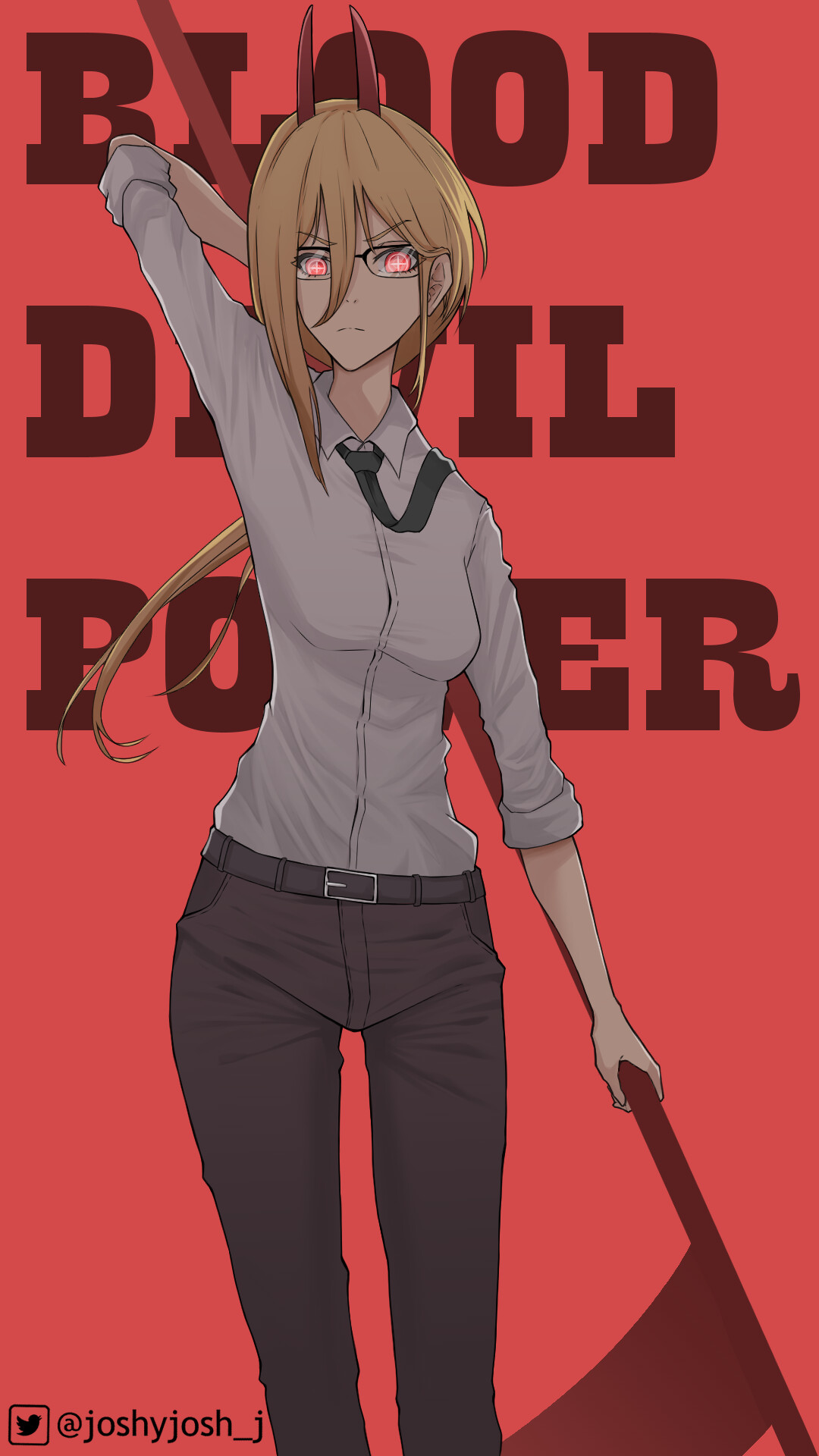 anime, Power (Chainsaw Man), Chainsaw Man, simple background
