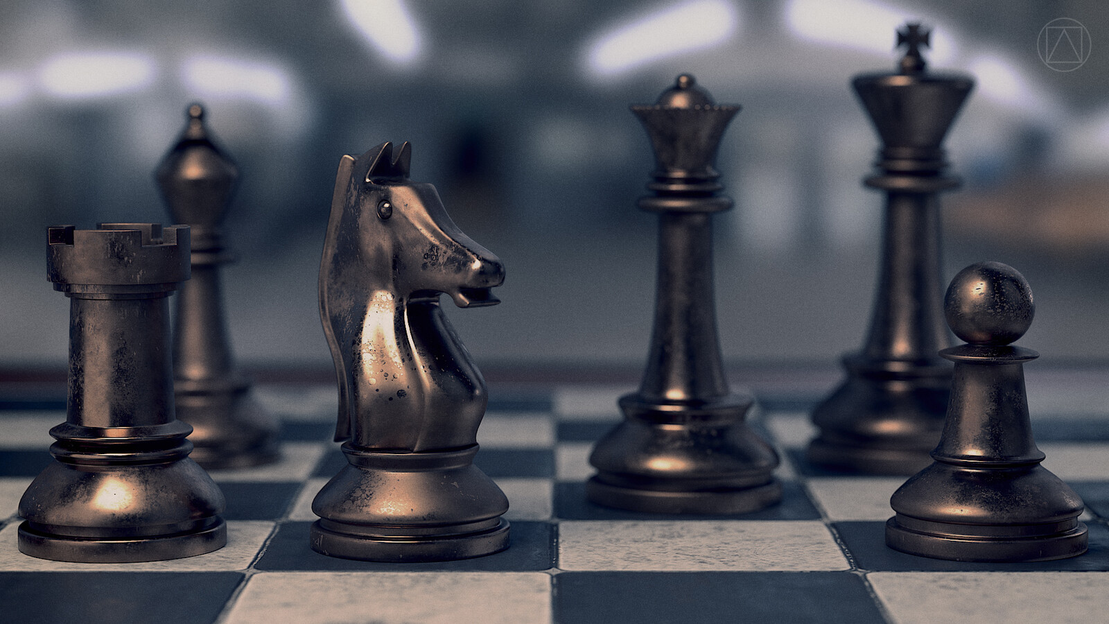 Bronze set. Rendered in Cycles.