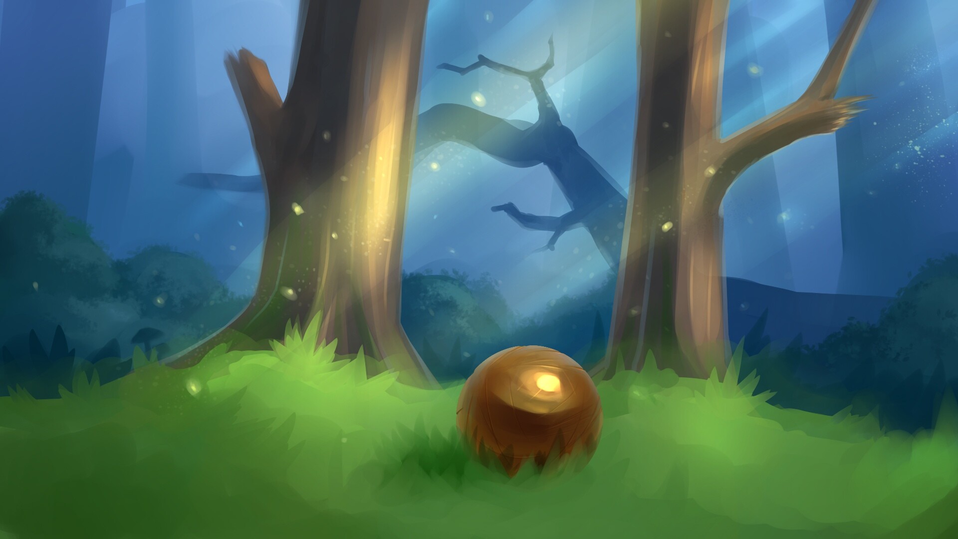Copper ball in the magic forest.
