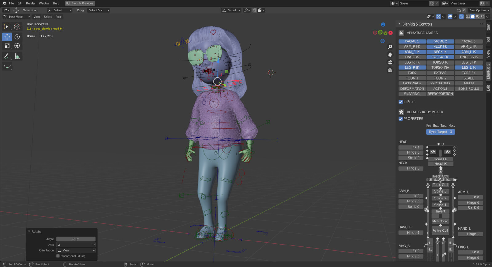 Blenrig 5, body controls