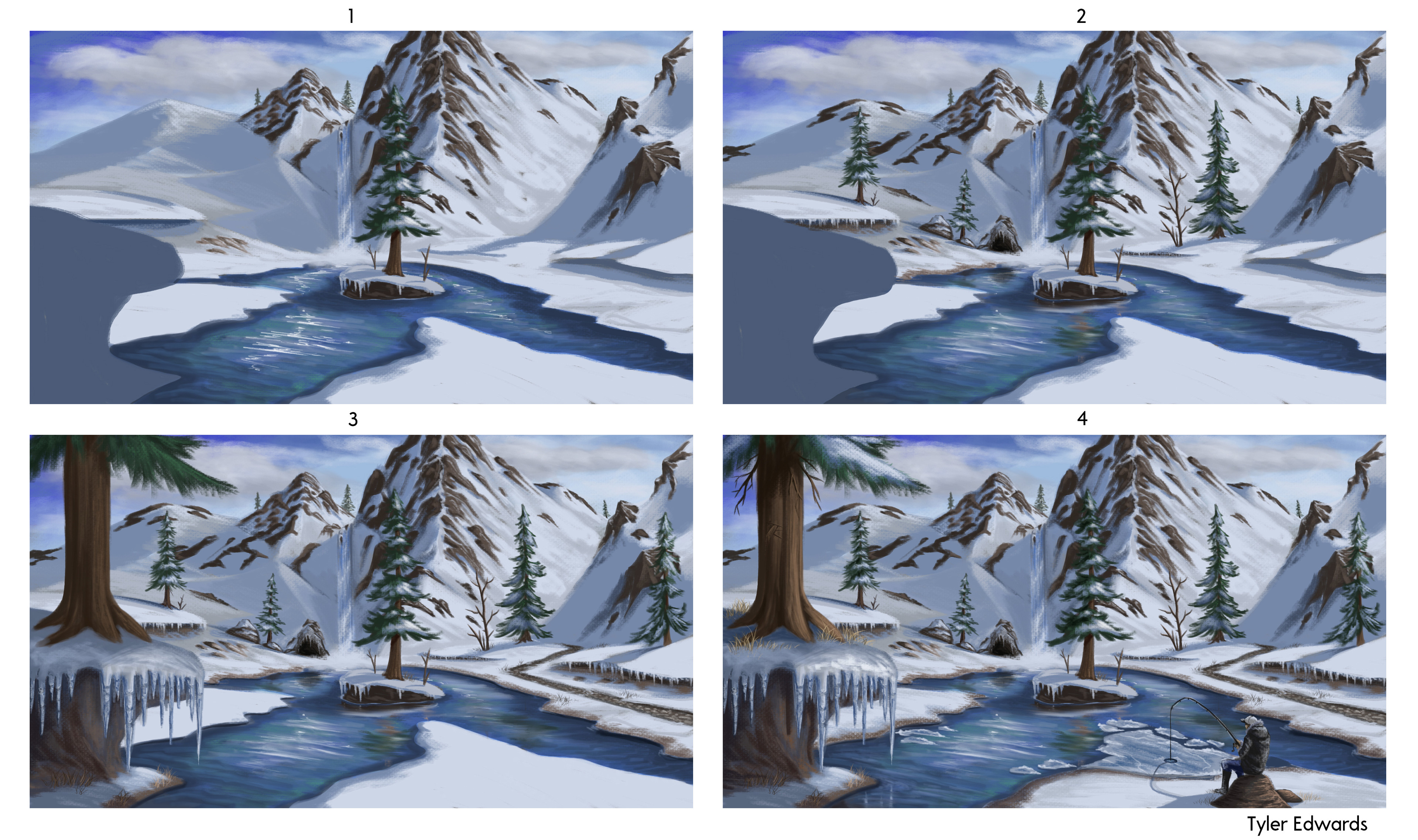 Painting process. 