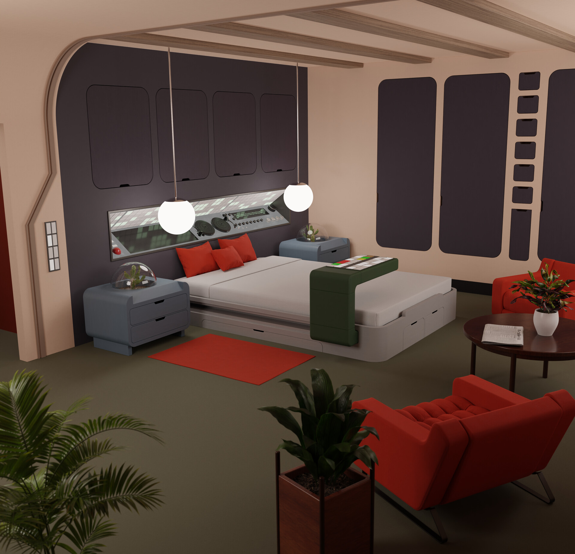 ArtStation Retro Future Bedroom