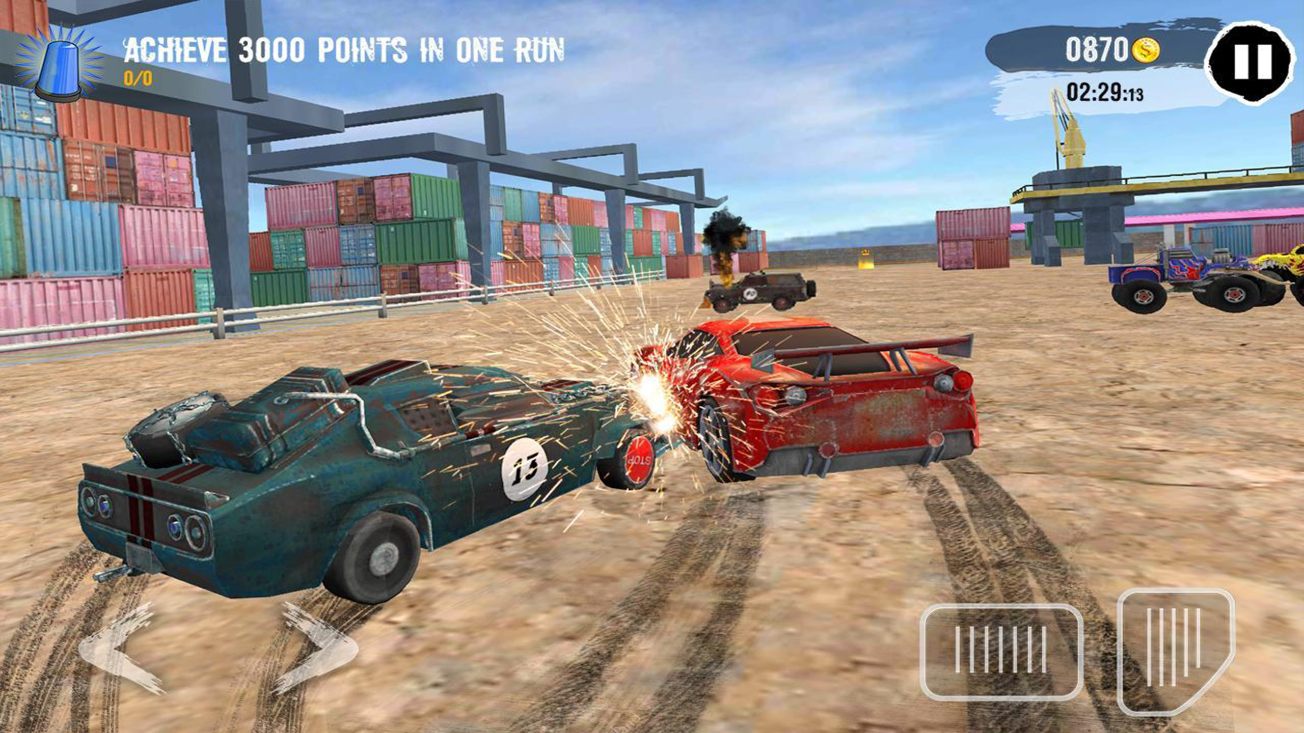 Focused on showing tire tracks and fire particles to manipulate users to install as if it is an high graphics game.