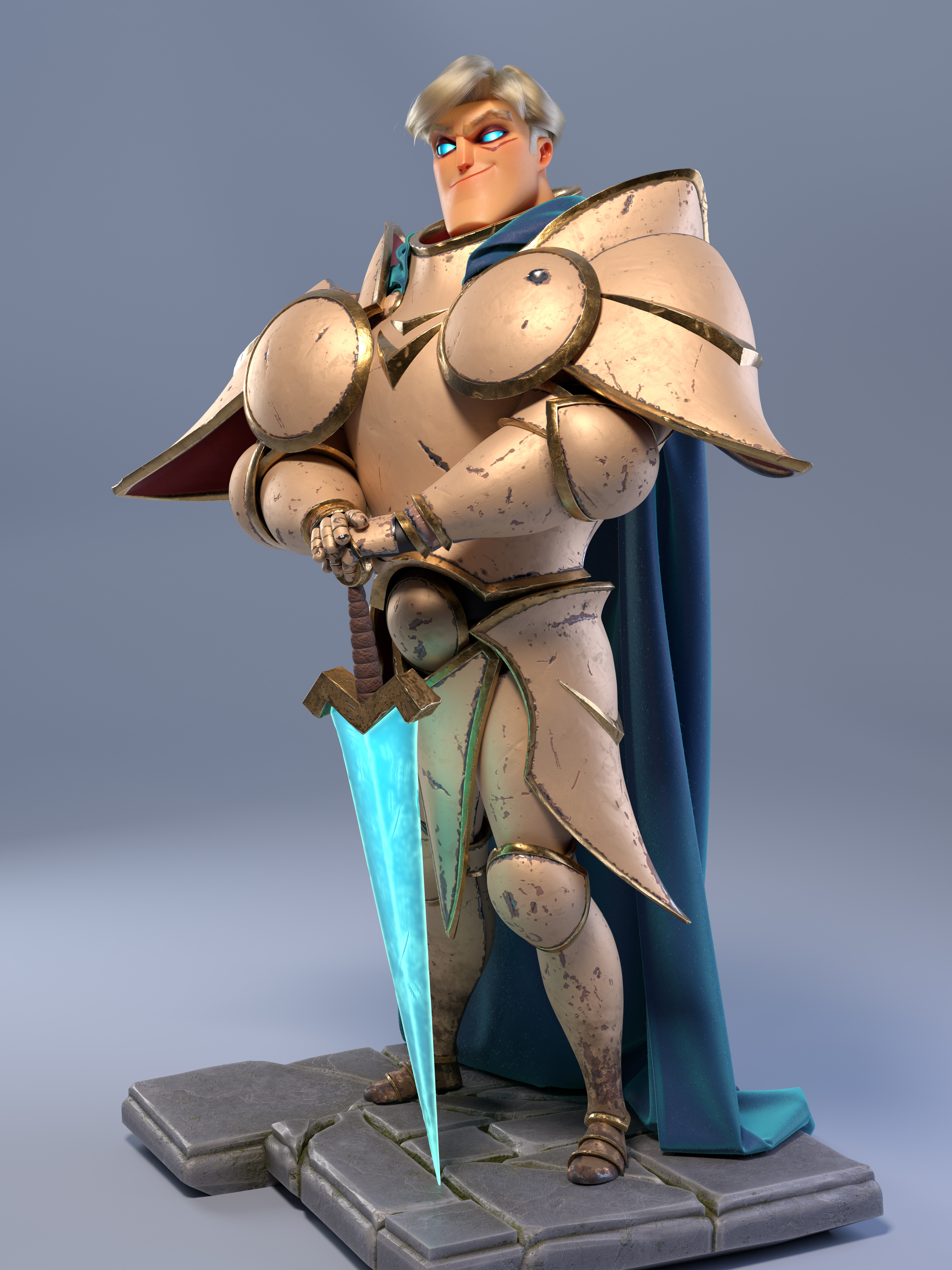 New Render from 2021. Same model, but updated with all the stuff I have learned since. New PBR compliant textures, new hair and skin shaders, cape made with marvelous designer and revamped lighting