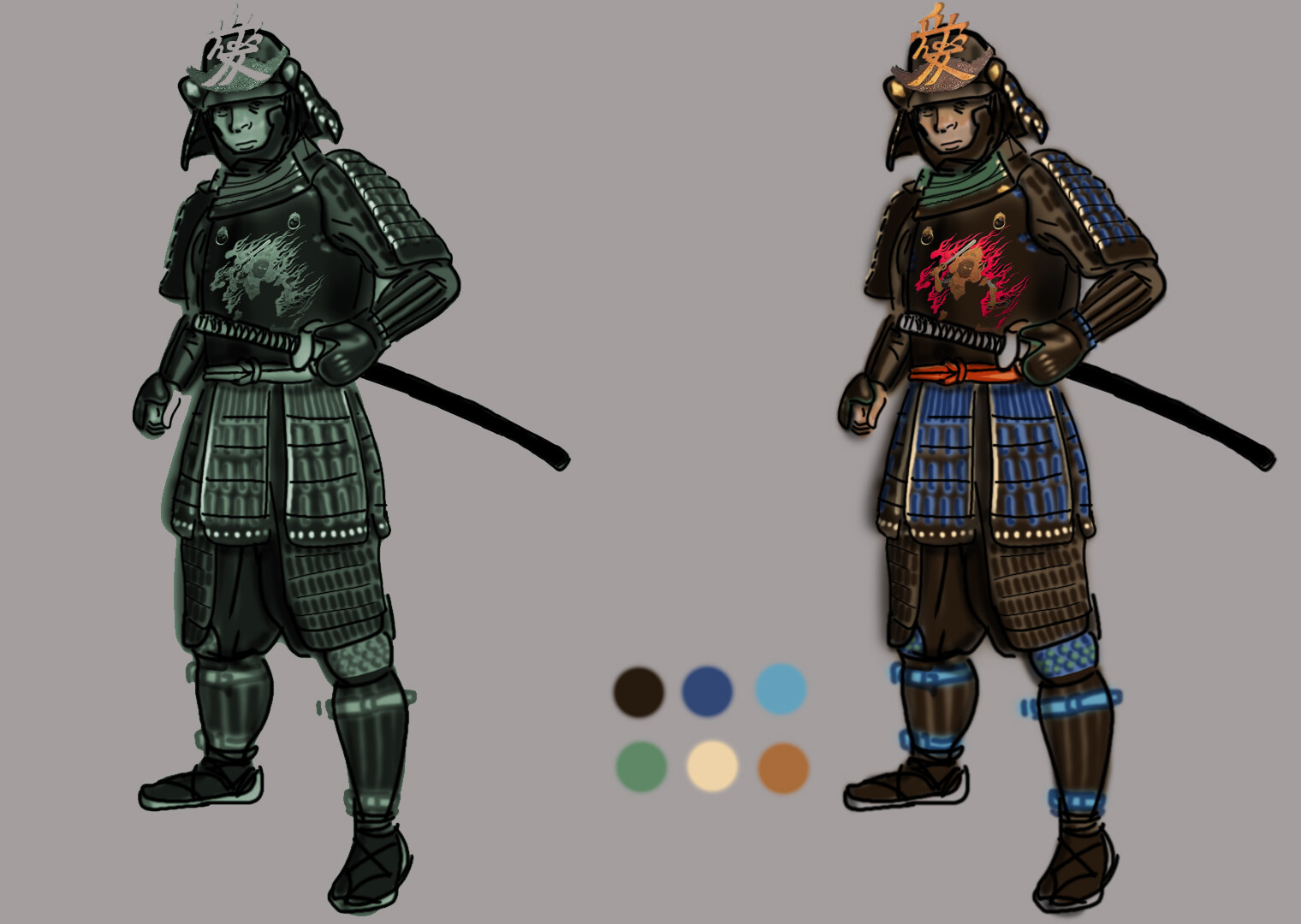 ArtStation Samurai Firing Teppo at Night