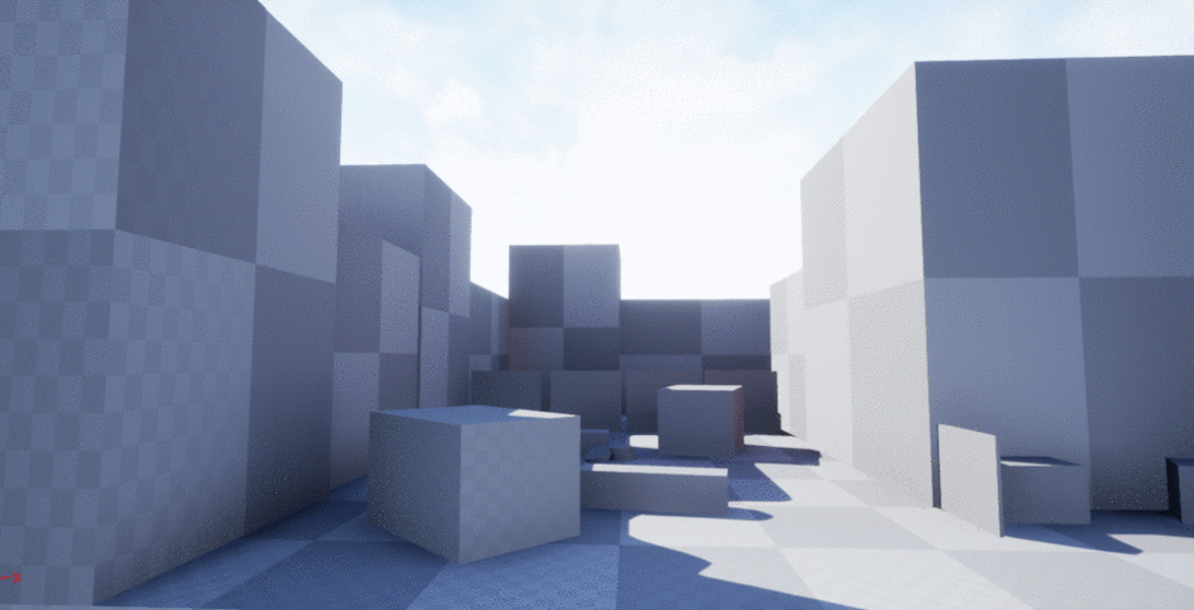 Animated gif showing the progression of the scene in Unreal Engine