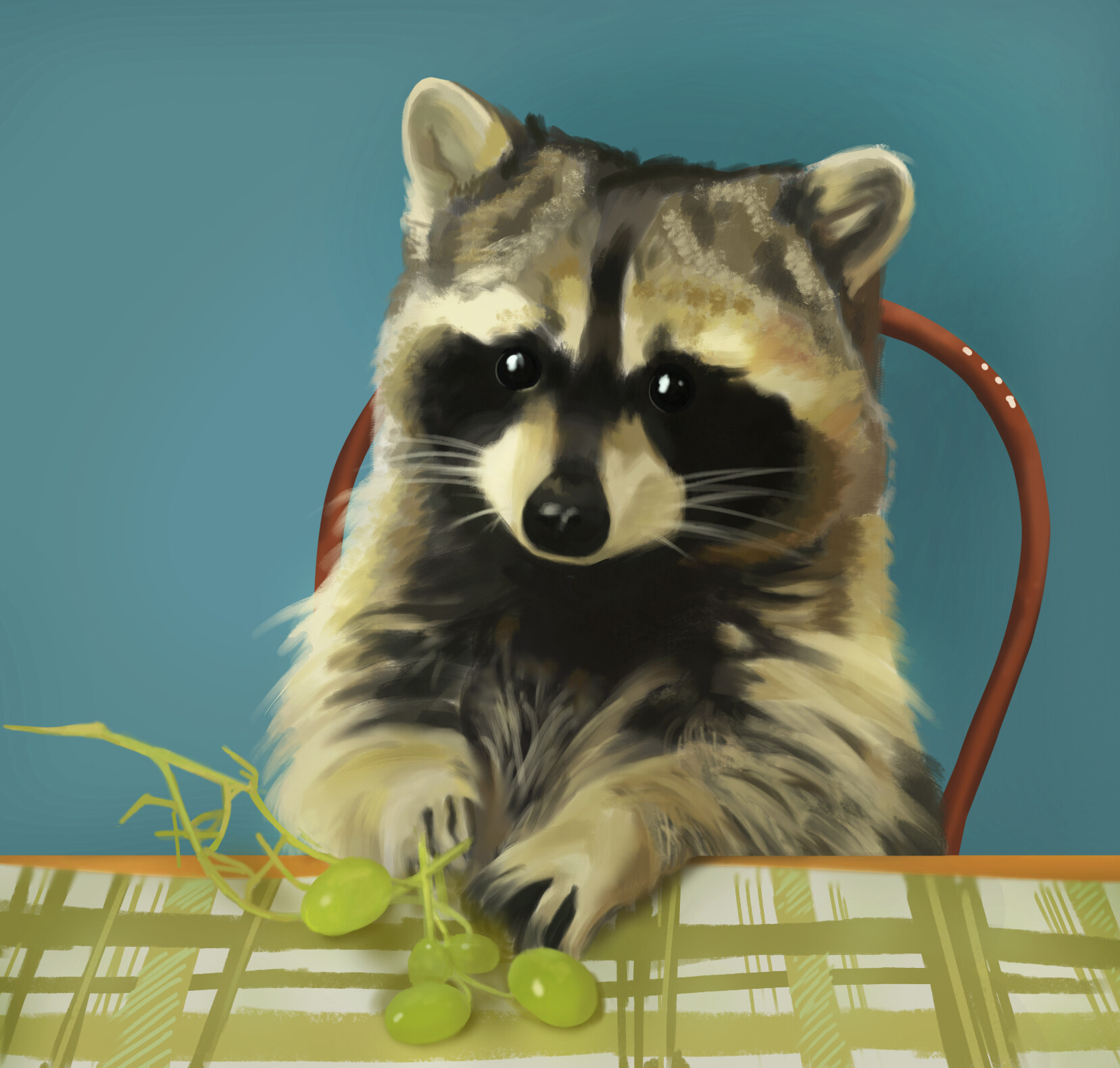 ArtStation - A trash panda and his grapes