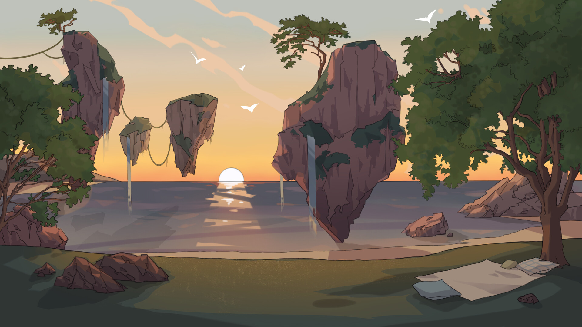 ArtStation - Dating Sim Backgrounds