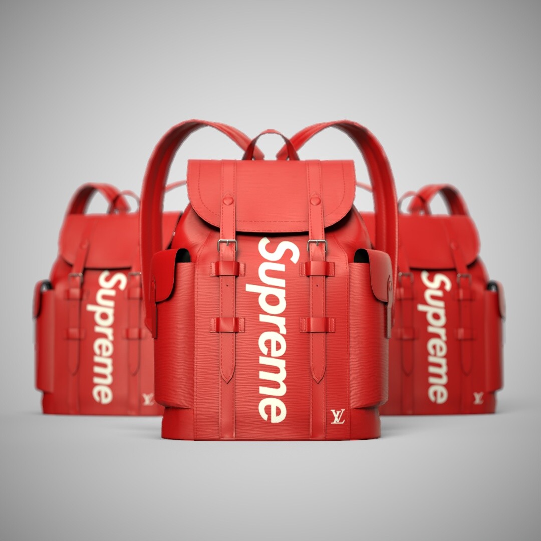 louis vuitton supreme red backpack