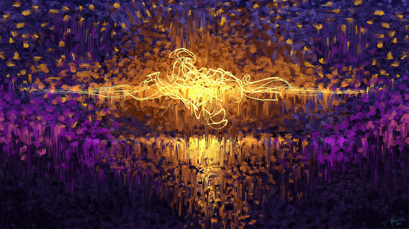 Digital Art - Abstract ART - Sunny Night