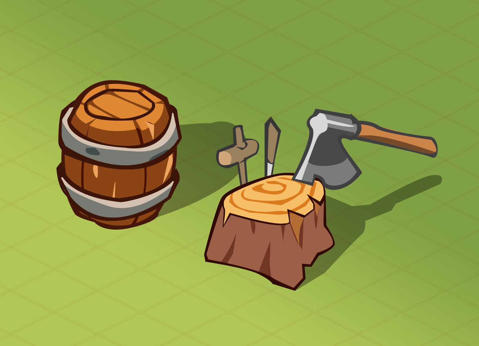 Vector - Barrel and woodworking station for Mobile game