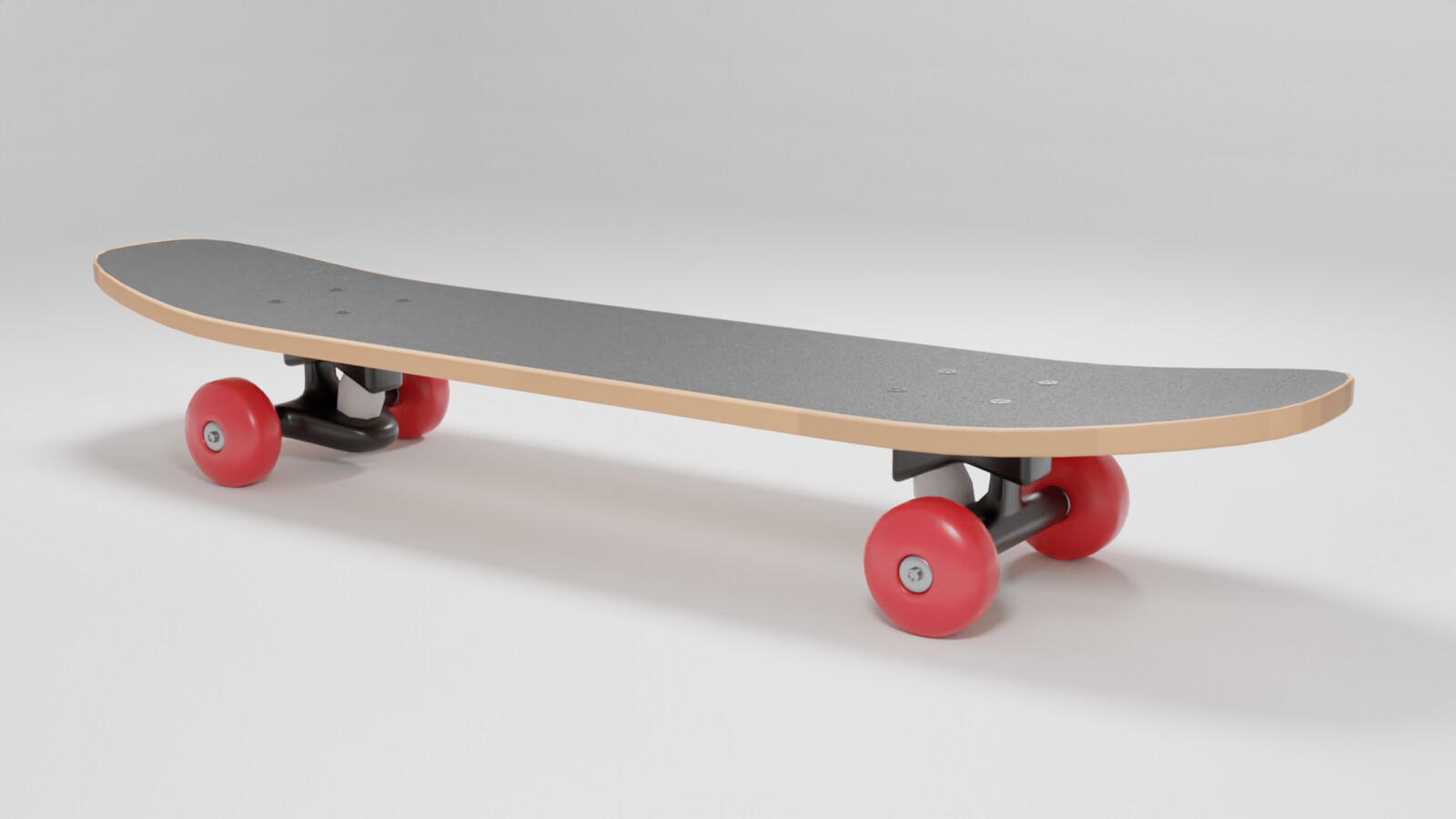 Wooden Skateboard render 1