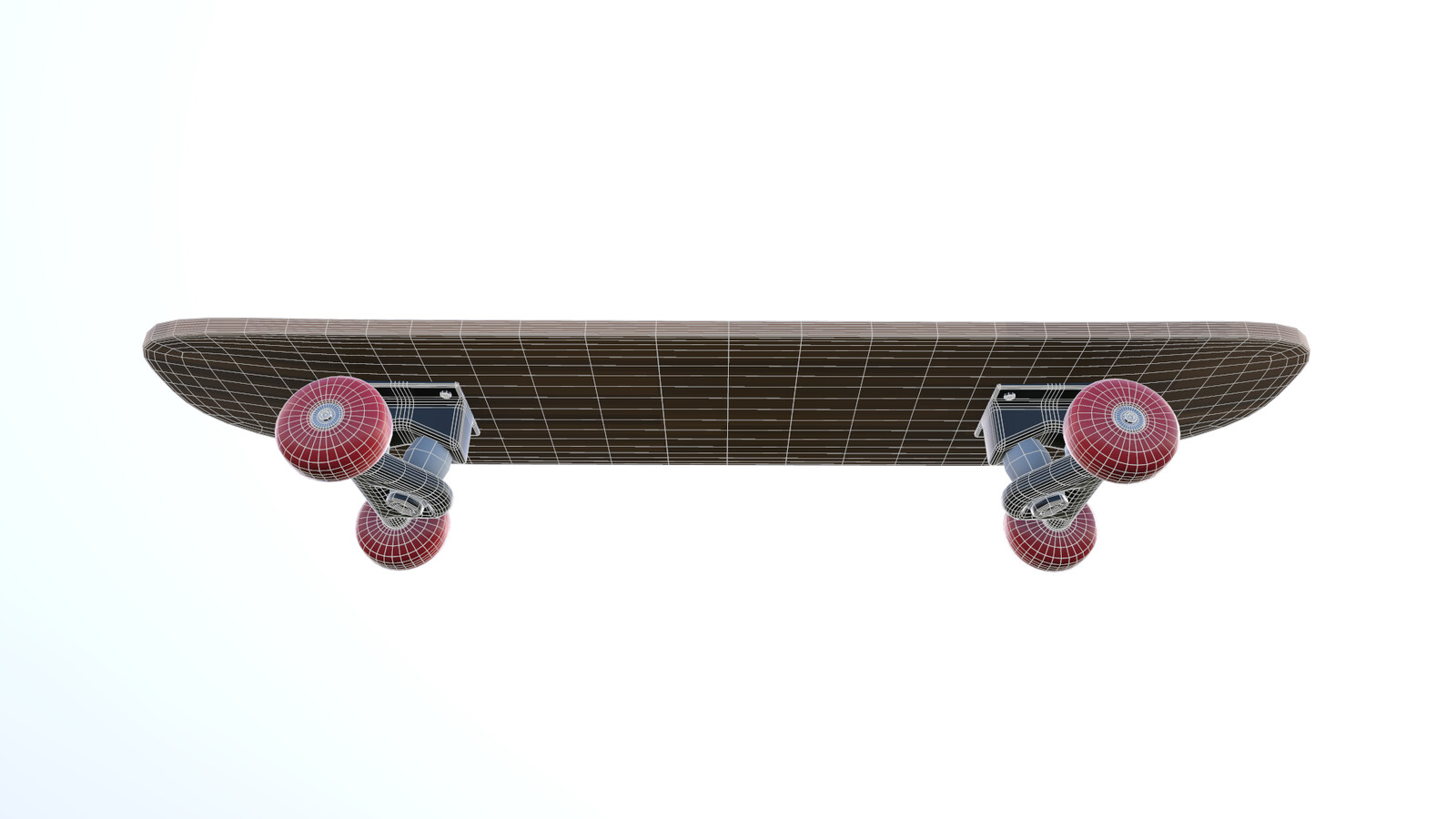 Wooden Skateboard wireframe 6