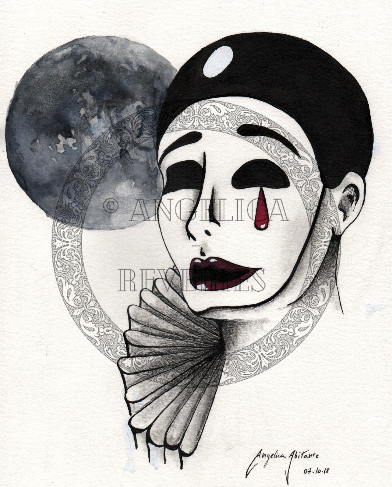 Pierrot Lunaire: the moon in a teardrop.
