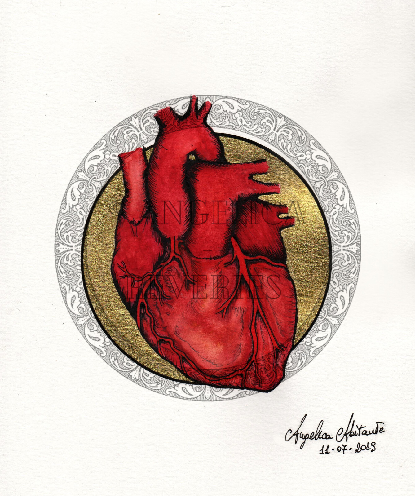 "Redemption"
Anatomical heart study #2
Inks and watercolors.

