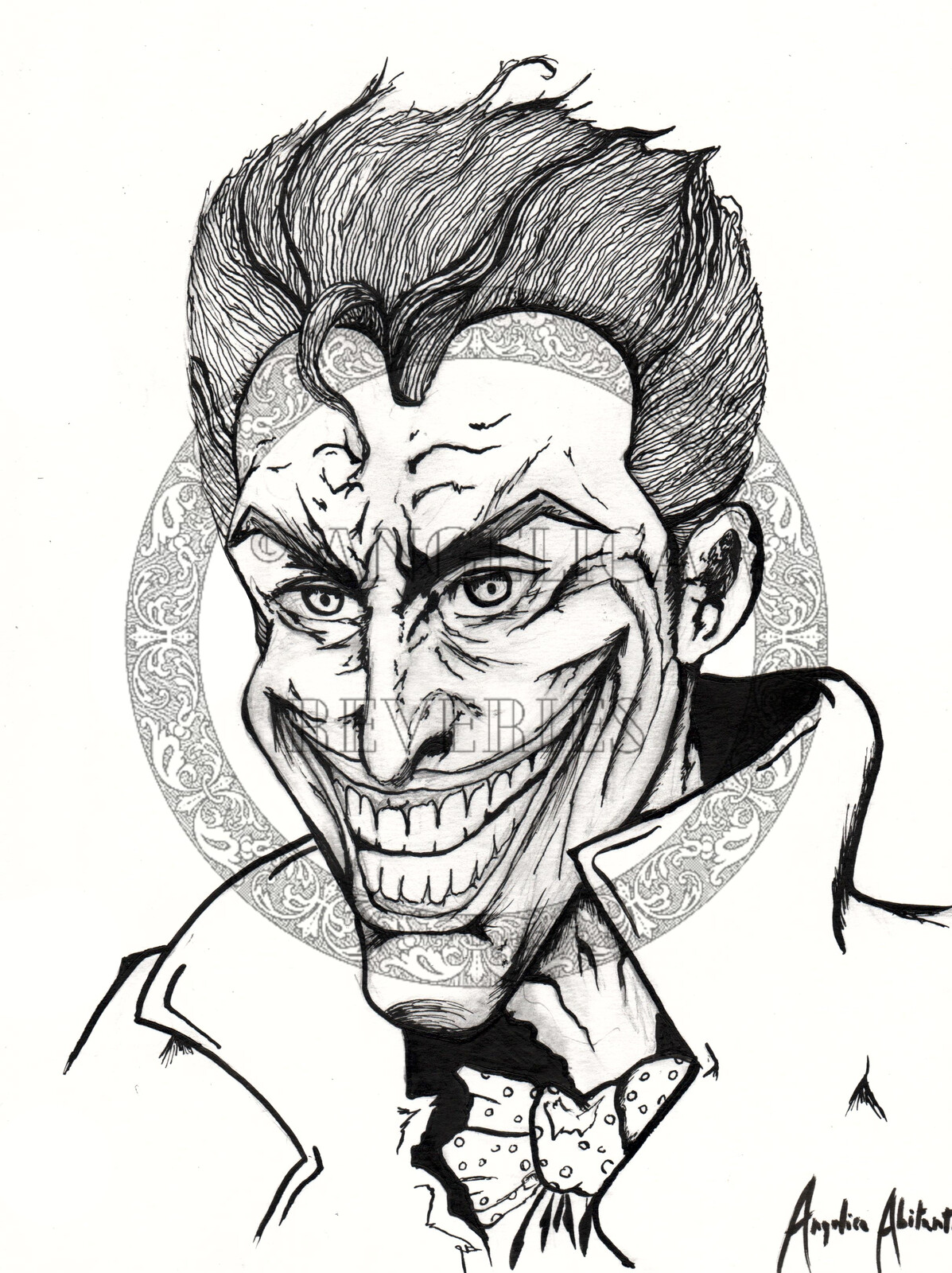 "Why so serious?"
Classic Joker design
Ink on paper