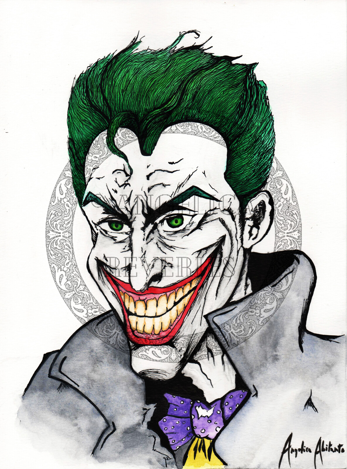 "Why so serious?"
Classic Joker design
Ink and watercolors on paper