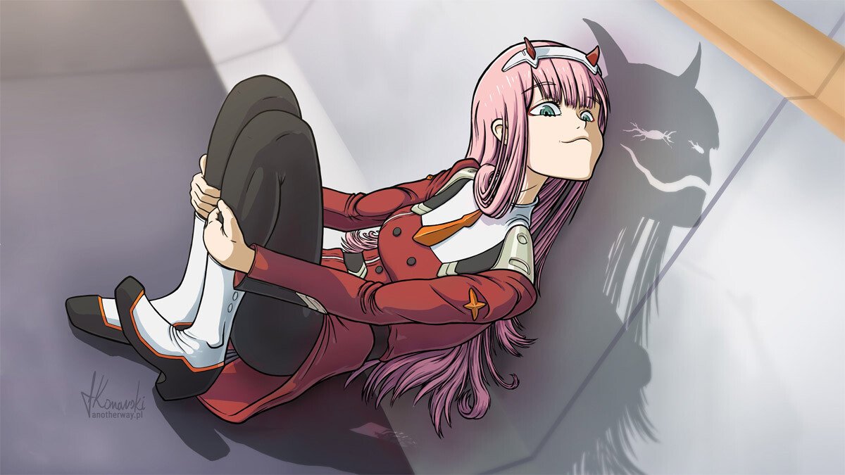 Fanart of Zero Two from "Darling in the FranxX" anime. 
