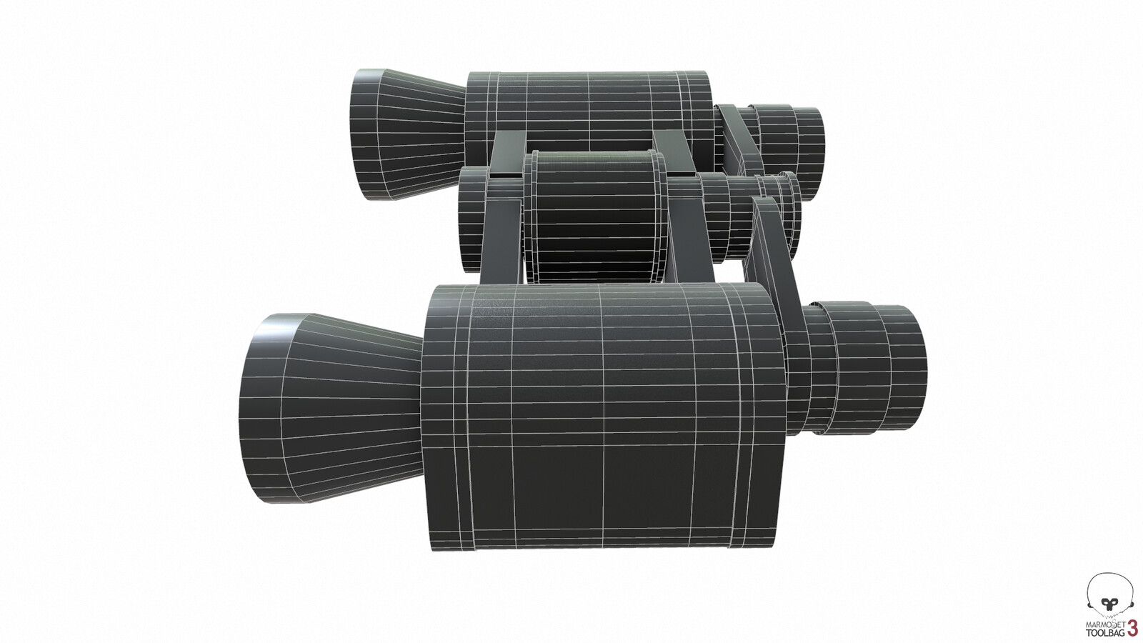 Binoculars low poly wireframe 2