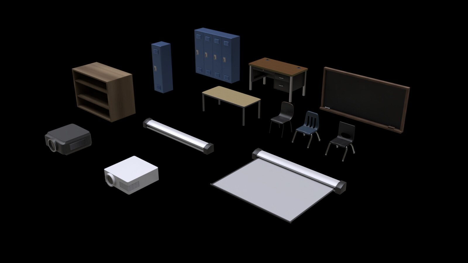 School Classroom 3D model collection