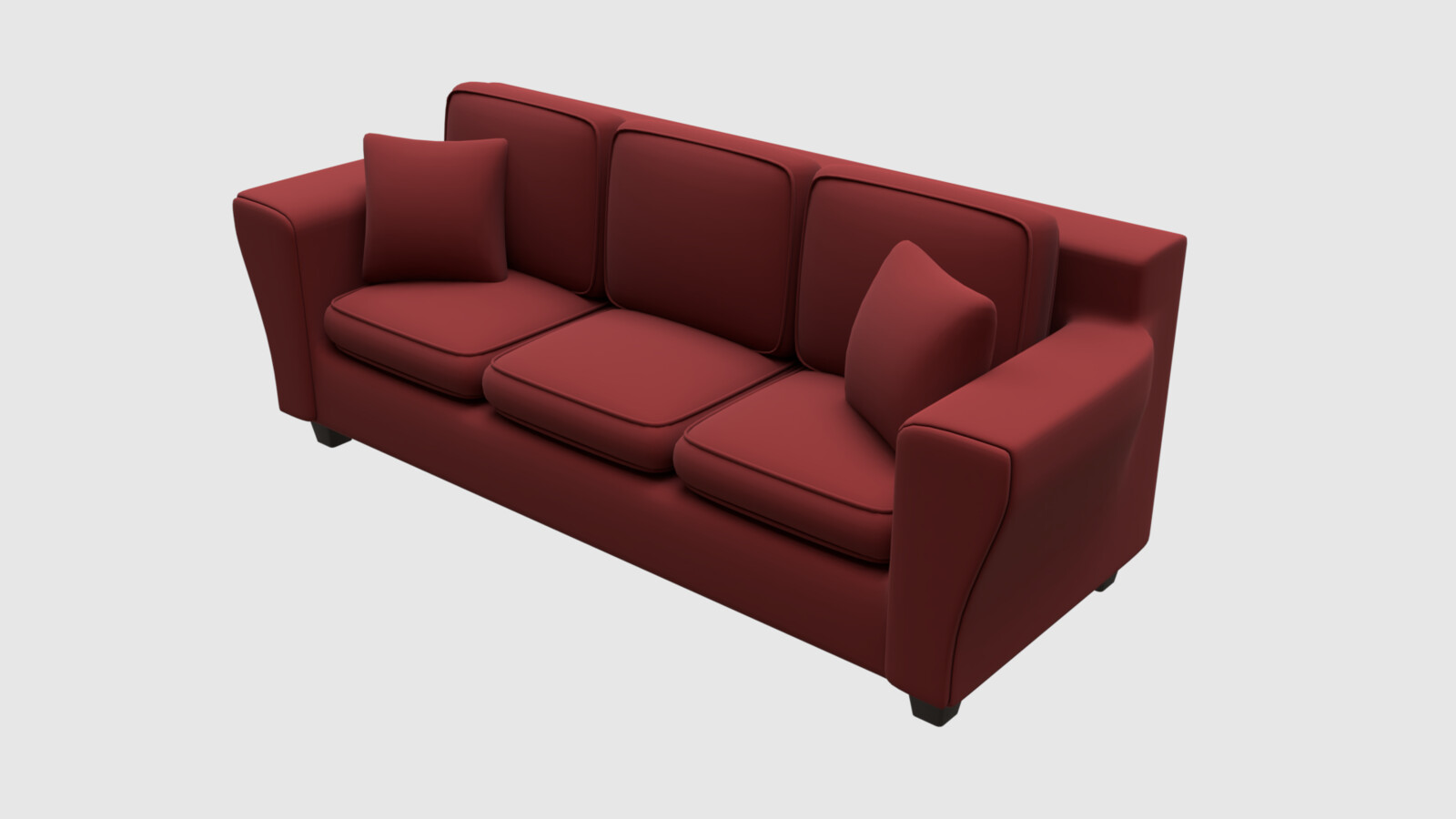 Red Three Seater Sofa