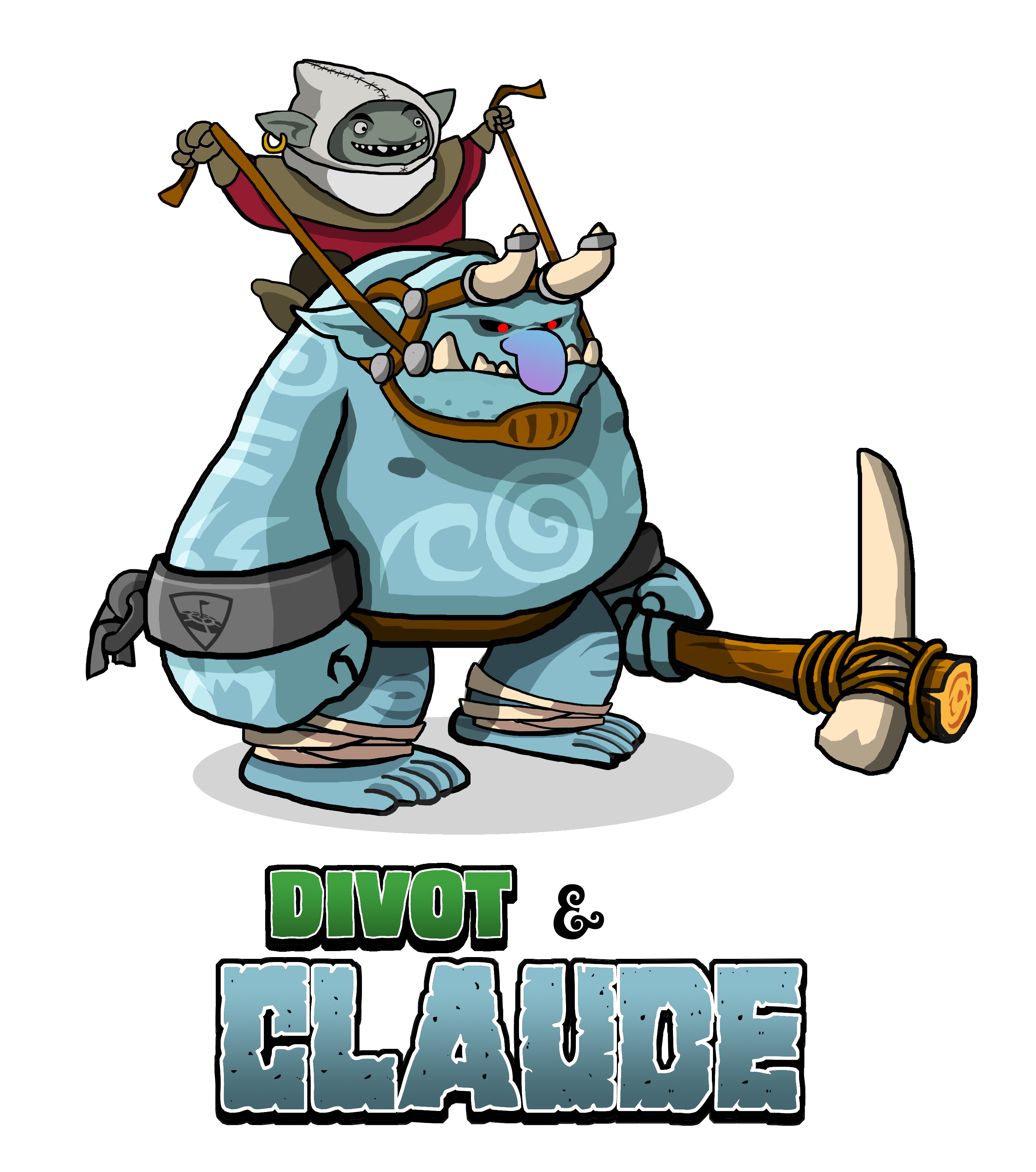 character concept drawing and logo design