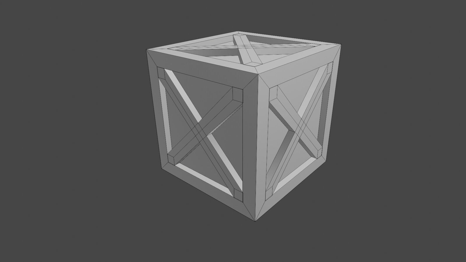 Wooden Crate 2 Wireframe